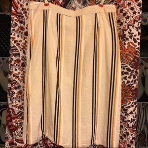 Vertical striped WHO WHAT WEAR midi skirt size 10